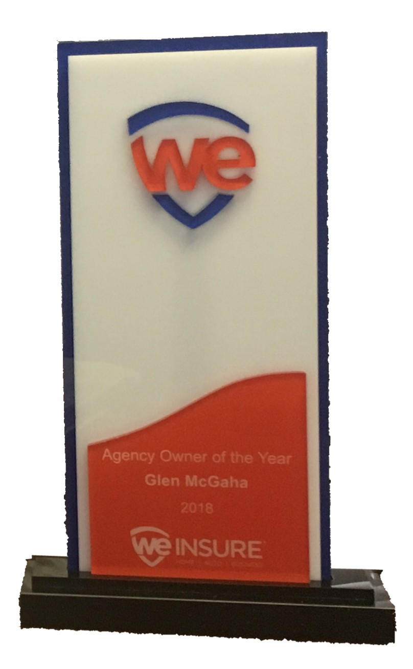 We Insure 2018 agent of the year award